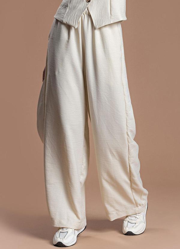 Choyee - Calça Wide com Cós Bege 1