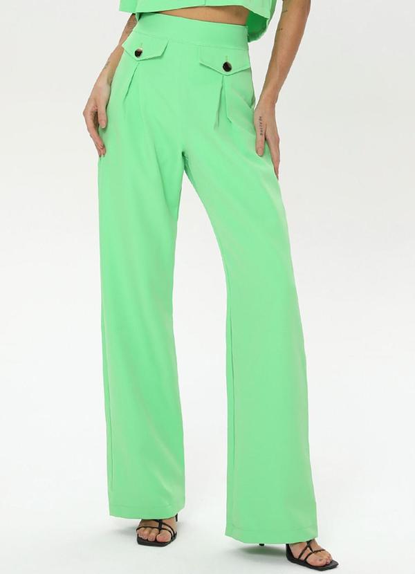 Gatabakana - Calca Wide Leg Alfaiataria Verde