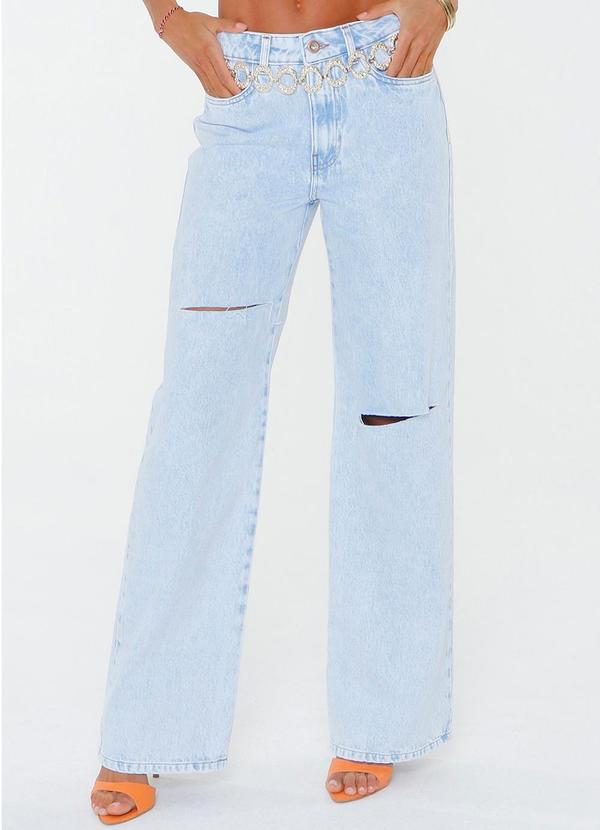 Gatabakana - Calca Wide Leg Azul