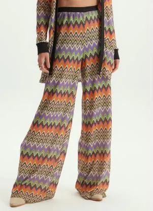 Lança Perfume - Calça Wide Leg Cintura Alta Estampada - LANÇA PERFUME