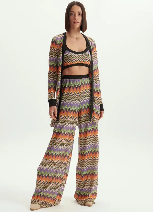 Lança Perfume - Calça Wide Leg Cintura Alta Estampada 3