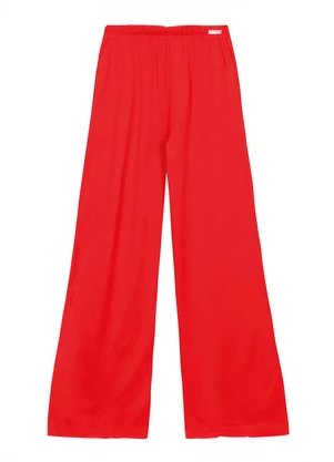 Malwee - Calça Wide Leg com Bolso Vermelho - MALWEE