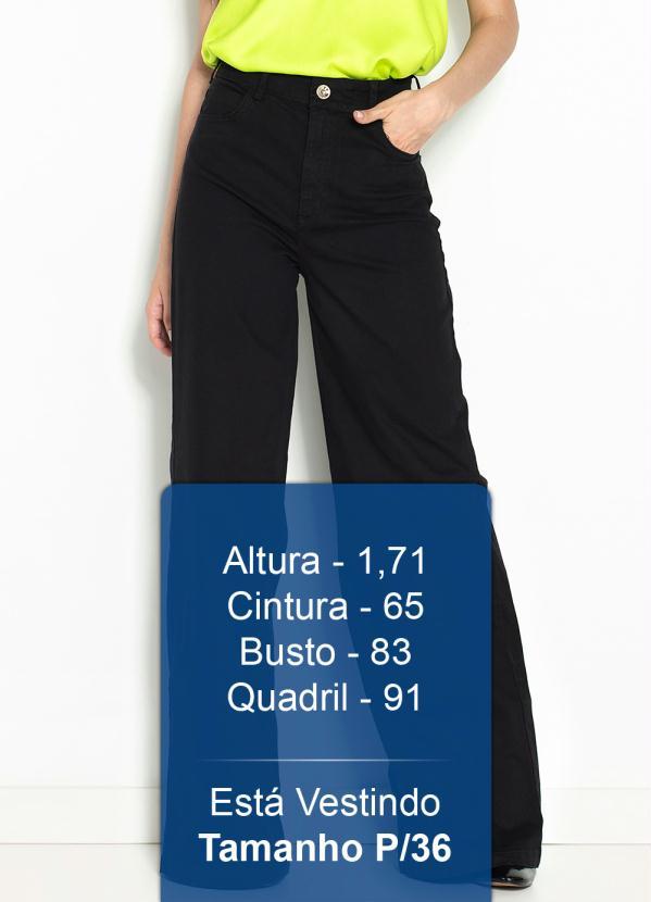 Colcci - Calça Wide Leg de Sarja Preta 5