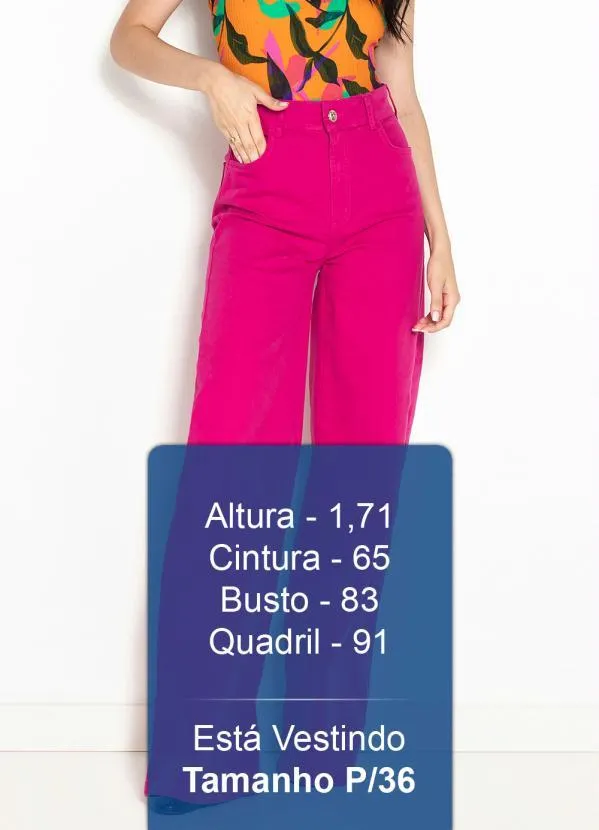 Colcci - Calça Wide Leg de Sarja Rosa 5