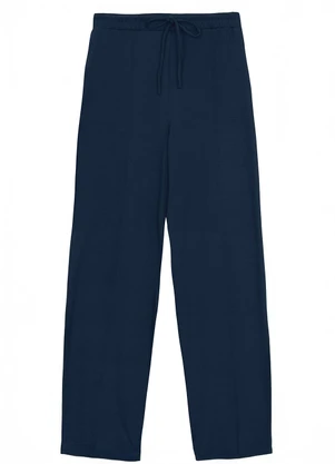 Malwee - Calça Wide Leg em Moletinho Azul Marinho - MALWEE