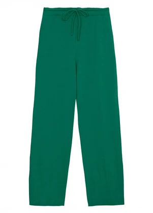 Malwee - Calça Wide Leg em Moletinho Verde - MALWEE