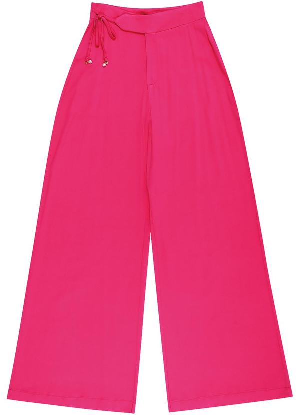 Gris - Calça Wide Leg em Tecido Feminino Adulto Rosa 3