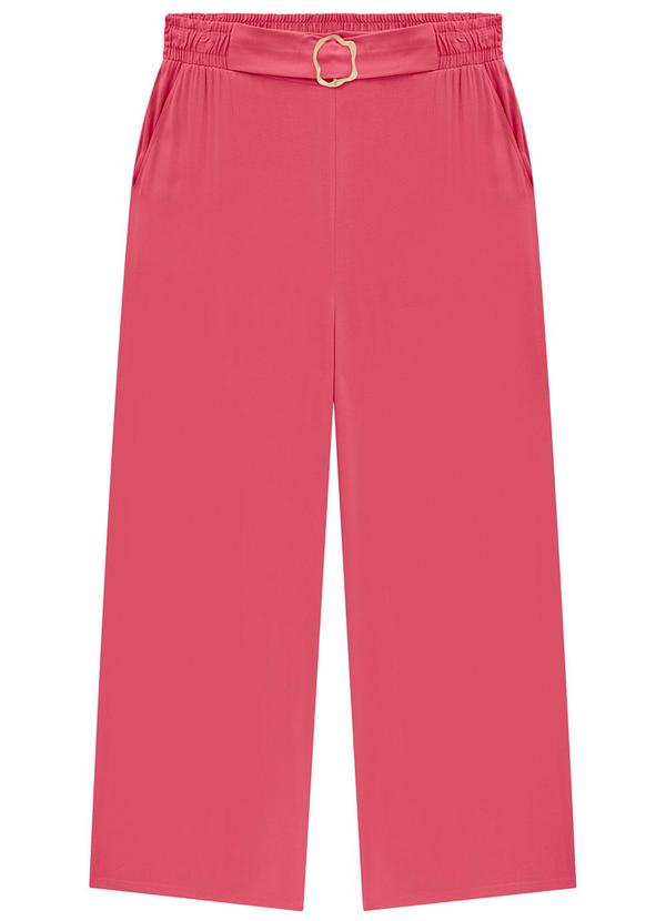 Lunender Mais Mulher - Calça Wide Leg em Viscose com Detalhe Cinto Rosa 4