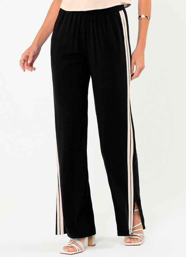 Cativa - Calça Wide Leg em Viscose Preto