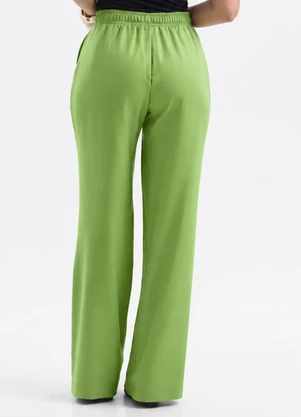 Cativa - Calça Wide Leg em Viscose Verde - CATIVA