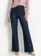 Quintess - Calça Wide Leg Jeans Azul Escuro em Jeans - variação: Jeans Azul Escuro