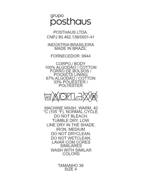 Quintess - Calça Wide Leg Jeans Claro em Jeans 15