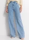 Quintess - Calça Wide Leg Jeans Azul Escuro em Jeans - variação: Jeans Claro