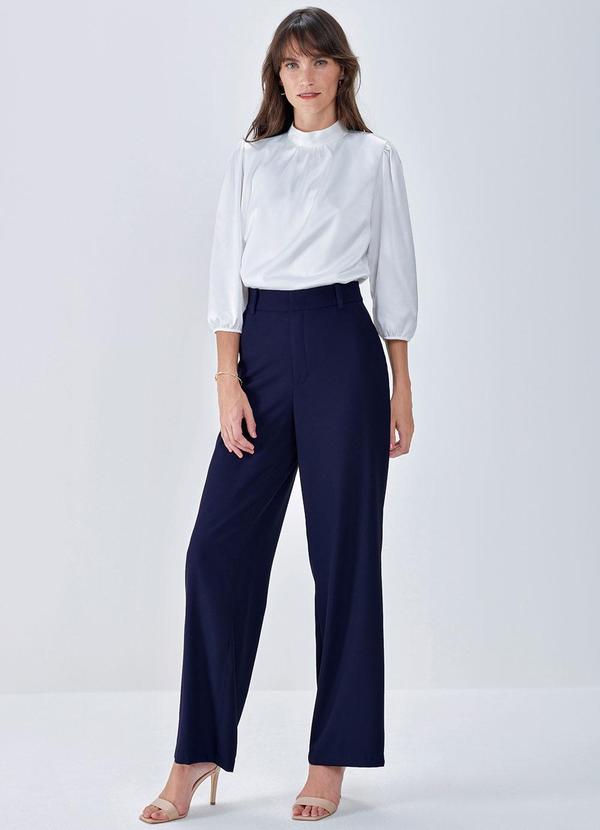 Principessa - Calça Wide Leg Marinho Raíze 3