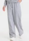 Rovitex - Calça Wide Leg Moletom Peluciado Básico Bege - variação: Cinza