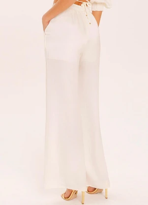 Outlet - Calca Wide Leg Silk Branco - OUTLET