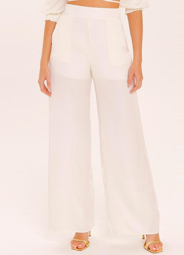 Outlet - Calca Wide Leg Silk Branco