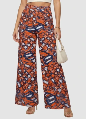Yends Fashion - Calça Wide Leg Viscose Fem  Geo Lar - YENDS FASHION
