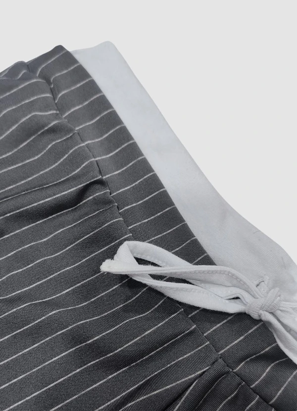 Yends Fashion - Calça Wide Risca de Giz Cós Cueca Cinza 5