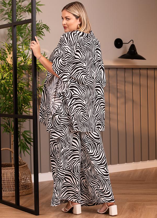Quintess - Calça Zebra em Crepe Plano 10