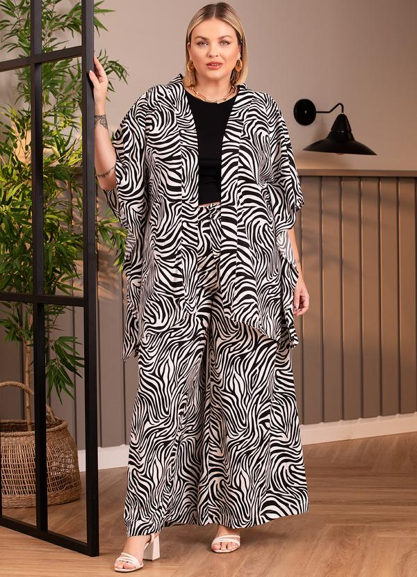 Quintess - Calça Zebra em Crepe Plano 9