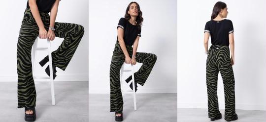 Cal�a Zebra Verde com Franzidos