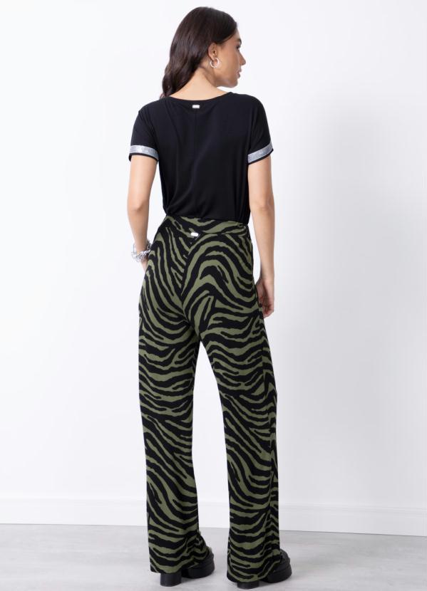 Quintess - Calça Zebra Verde com Franzidos 3