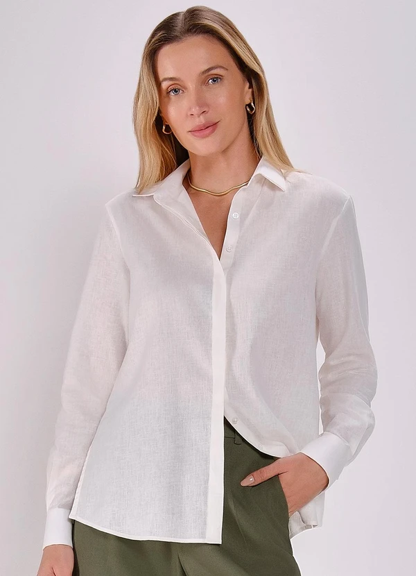 Principessa - Camisa de Linho Off White Maya 1