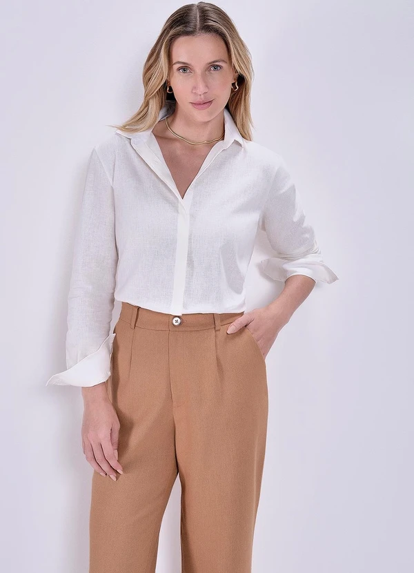Principessa - Camisa de Linho Off White Maya 6