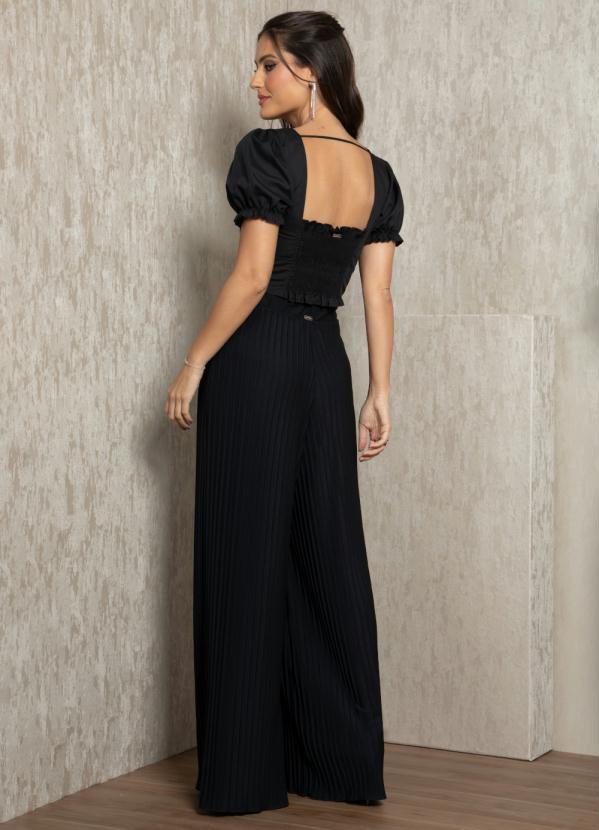 Quintess - Pantalona Preta Plissada 5