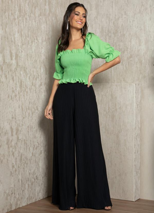 Quintess - Pantalona Preta Plissada 6