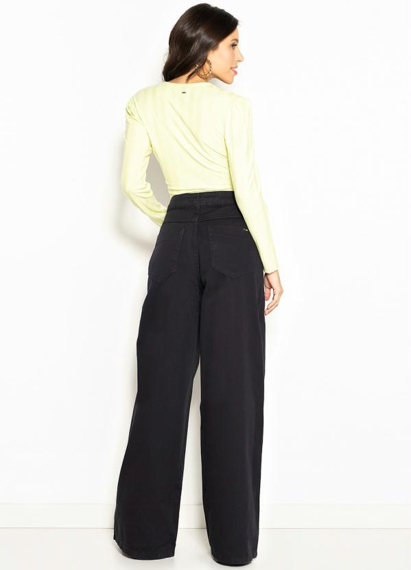 Forum - Wide Leg de Sarja Preta 4