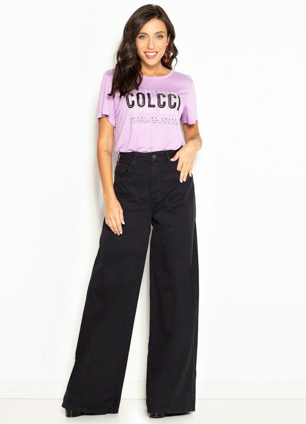 Forum - Wide Leg de Sarja Preta 7