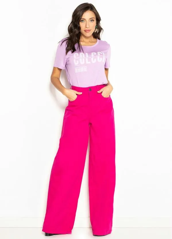 Forum - Wide Leg de Sarja Rosa 3