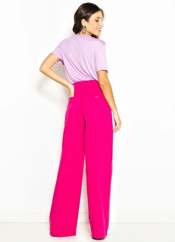 Forum - Wide Leg de Sarja Rosa 4