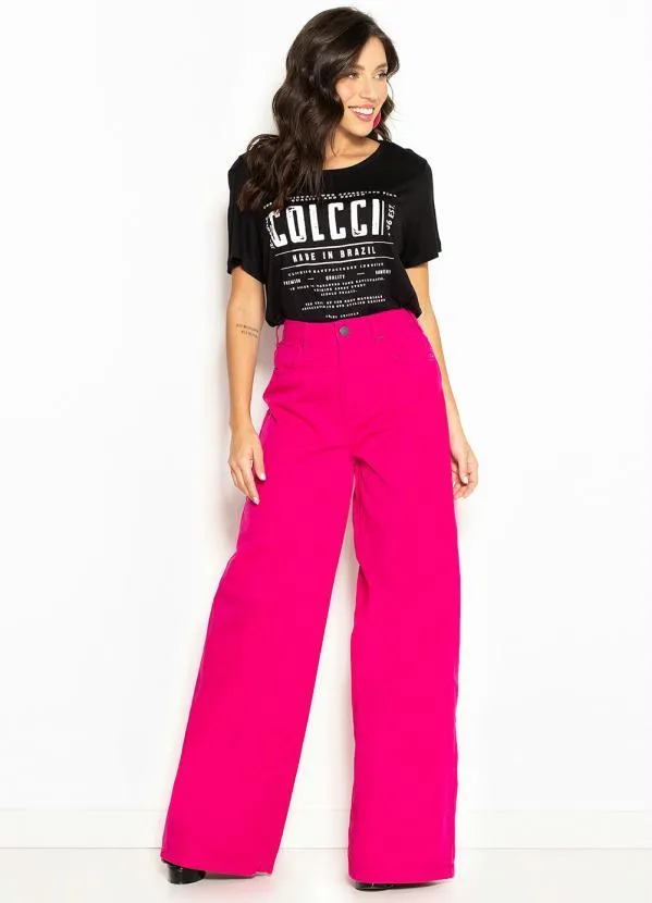 Forum - Wide Leg de Sarja Rosa 7