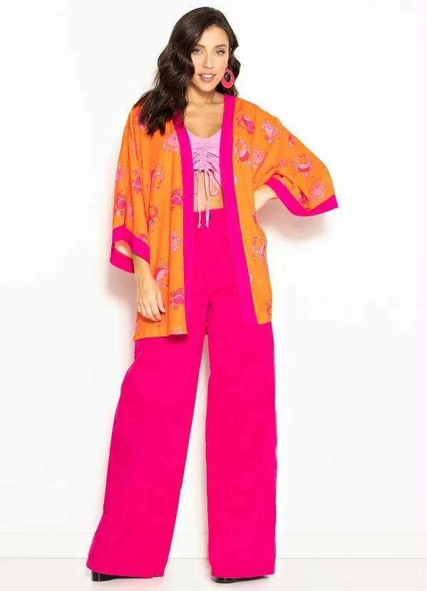 Forum - Wide Leg de Sarja Rosa 8