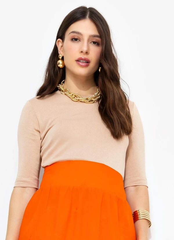 You Premium - Blusa em Viscose Bege