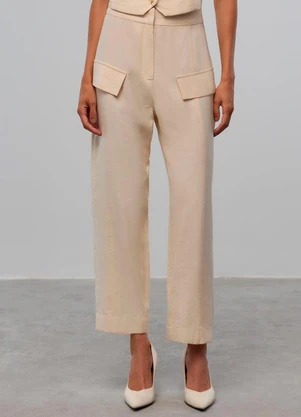 Carlota Costa - Calça Alfaiataria Bege - CARLOTA COSTA