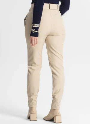 Select - Calça Alfaiataria Tradicional com Cinto Bege - SELECT