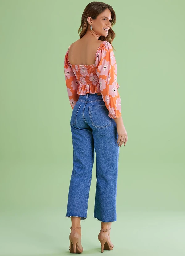 Angel - Calca Alta Reta Denim Azul 4