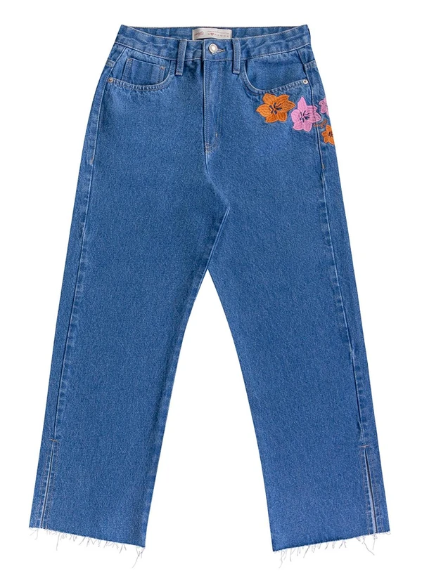 Angel - Calca Alta Reta Denim Azul 5