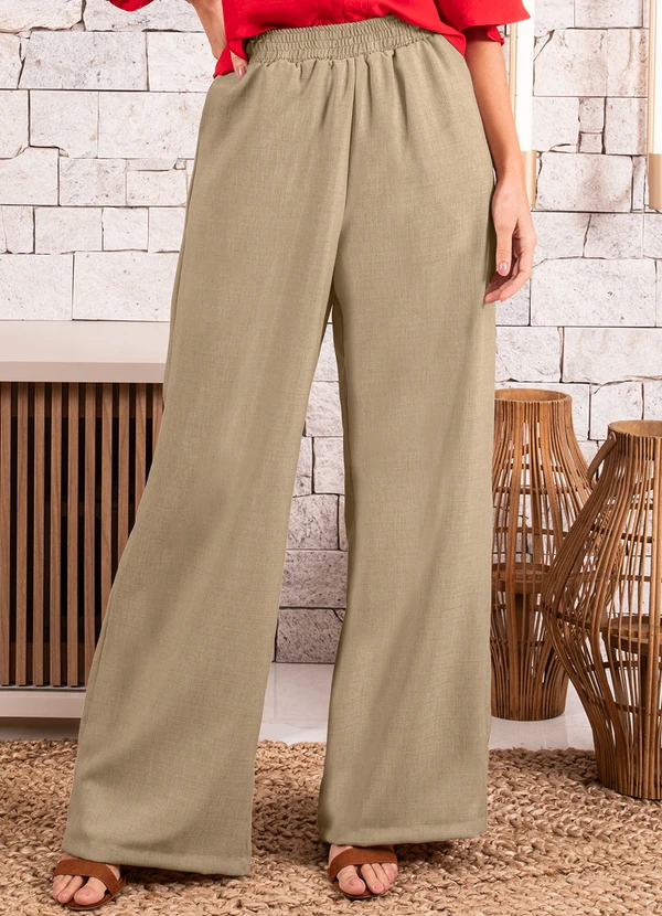 Quintess - Calça Areia em Tecido Texturizado 3