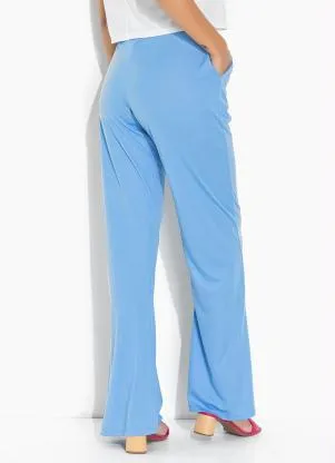 Moda Pop - Calça Azul com Recorte e Bolsos Funcionais - MODA POP