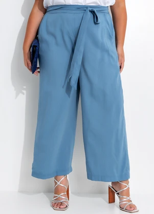 Quintess - Calça Azul em Linho - QUINTESS