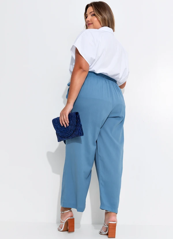 Quintess - Calça Azul em Linho 12