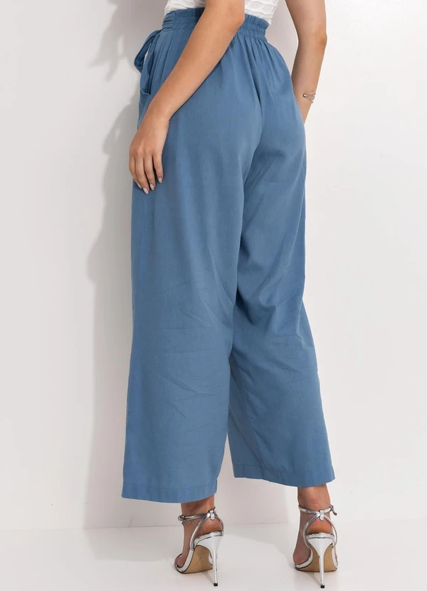 Quintess - Calça Azul em Linho 2