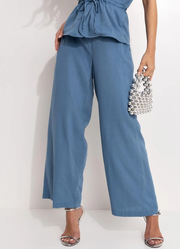 Quintess - Calça Azul em Linho 3