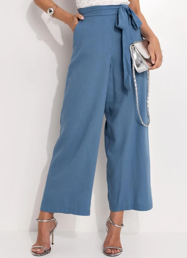 Quintess - Calça Azul em Linho 5