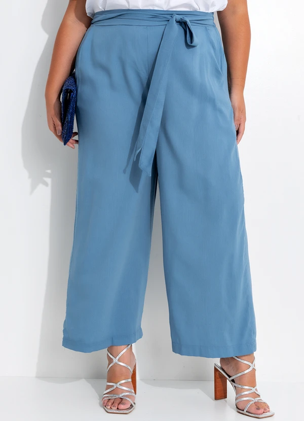 Quintess - Calça Azul em Linho 9